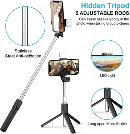 Premium Quality Multi Function Selfie Stick 4 in 1