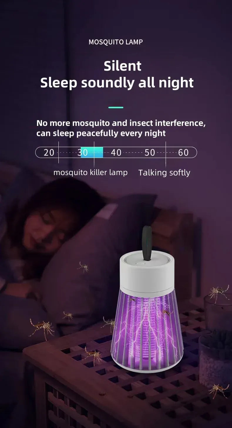 Electric Shock Mosquito Lamp Waterproof Two-in-One Bug Zapper For Bedroom Outdoor Use